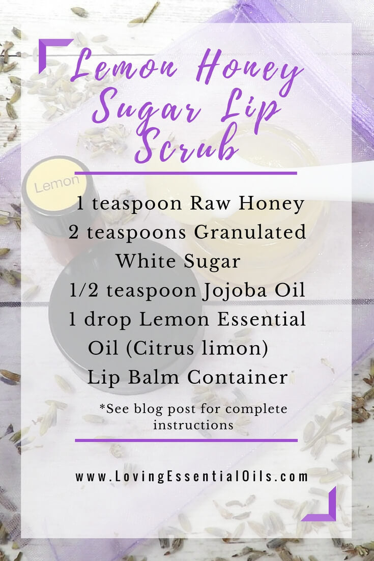 Lemon Honey Sugar Scrub For Lips by Loving Essential Oils