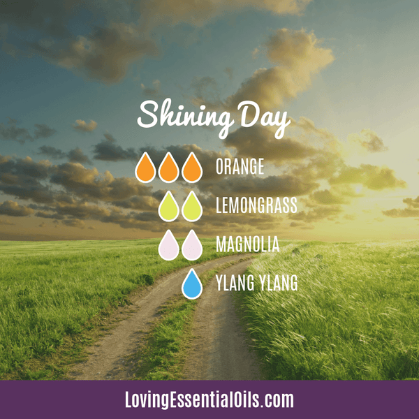 Lemongrass Diffuser Recipe by Loving Essential Oils | Shining Day with orange, lemongrass, magnolia and ylang ylang