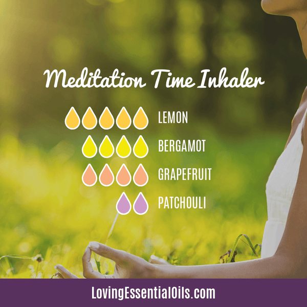 Meditation Time Inhaler Essential Oil Blend with Lemon, Bergamot, Grapefruit, and Patchouli by Loving Essential Oils