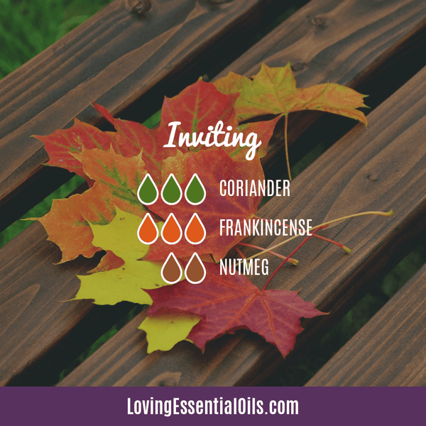 Nutmeg Essential Oil Benefits and DIY Recipes by Loving Essential Oils | Inviting Diffuser Blend with coriander, frankincense, and nutmeg