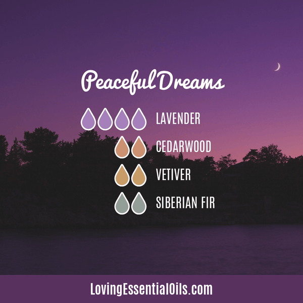Peaceful Dreams diffuser blend by Loving Essential Oils - Cedarwood, lavender, vetiver, siberian fir