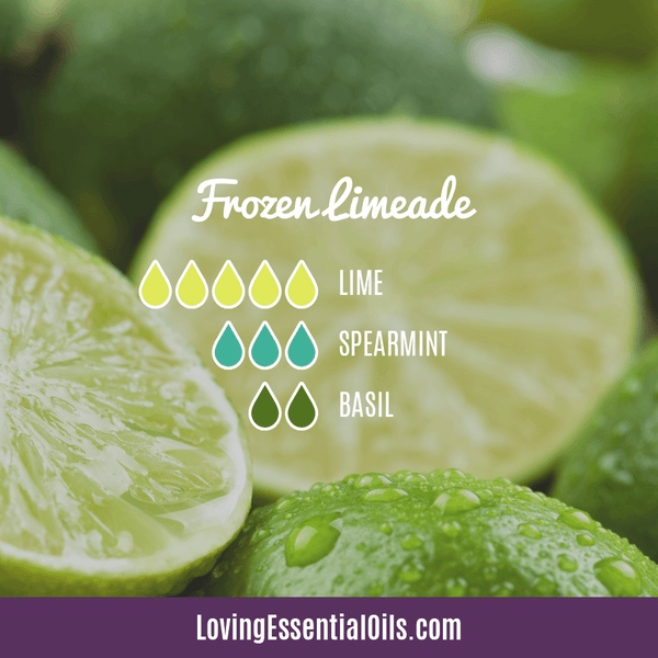 Spearmint Essential Oil Diffuser Blends by Loving Essential Oils | Frozen Limeade with lime, spearmint, and basil