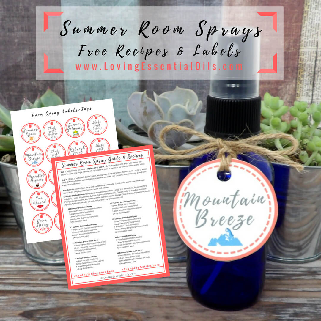 8 Simple Room Spray Recipes For Summer - Free Printable Guide and Labels