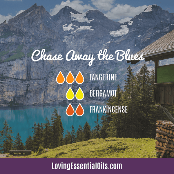 Tangerine Diffuser Blends - Chase Away the Blues Blend by Loving Essential Oils with tangerine, bergamot, and frankincense