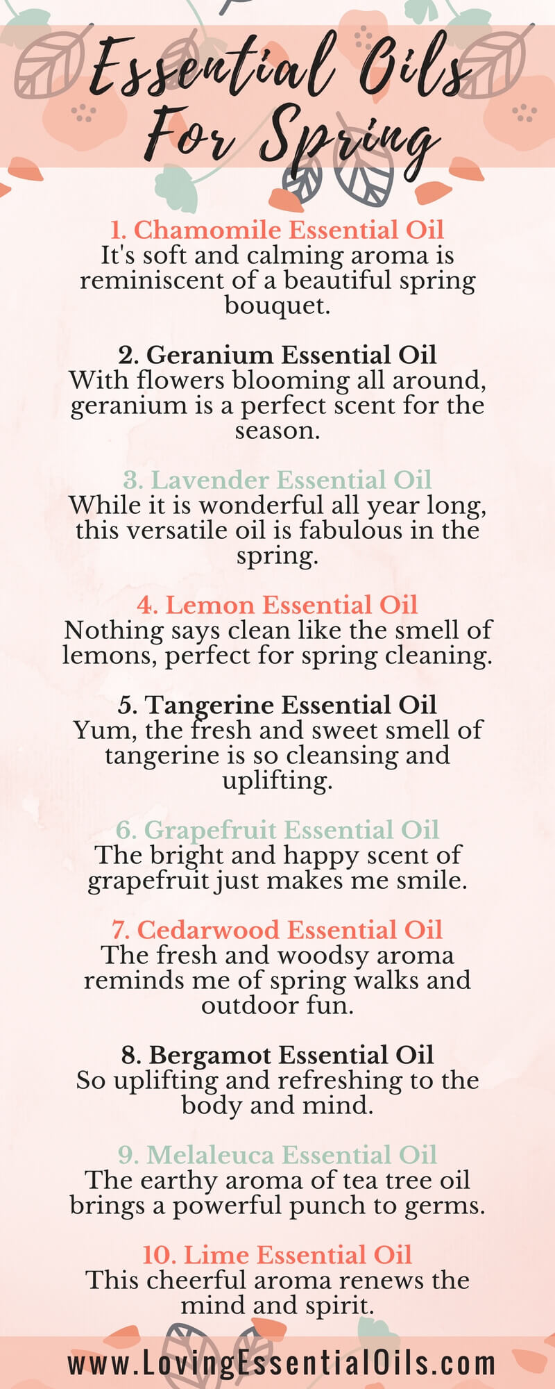Essential Oils For Springtime with Diffuser Blends by Loving Essential Oils