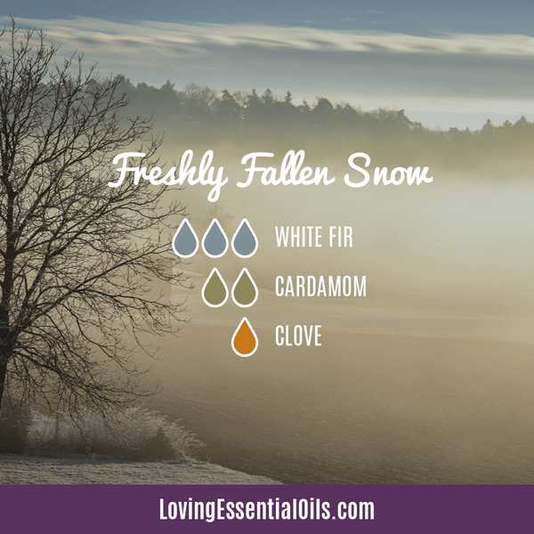 Winter diffuser blend by Loving Essential Oils - Freshly fallen snow with white fir, cardamom, and clove essential oil
