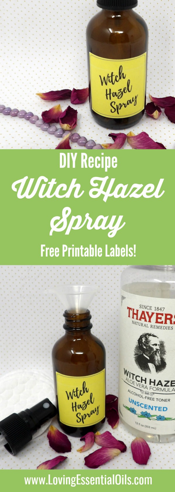 Witch Hazel For Essential Oils -DIY Spray For Healthy Skin by Loving Essential Oils