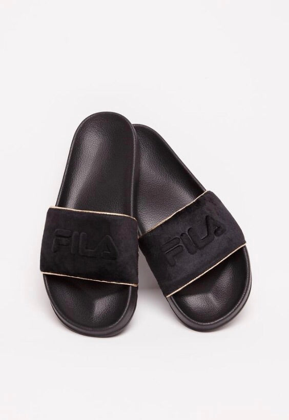 FILA HERITAGE: VELOUR SLIDE SANDAL SHOE 