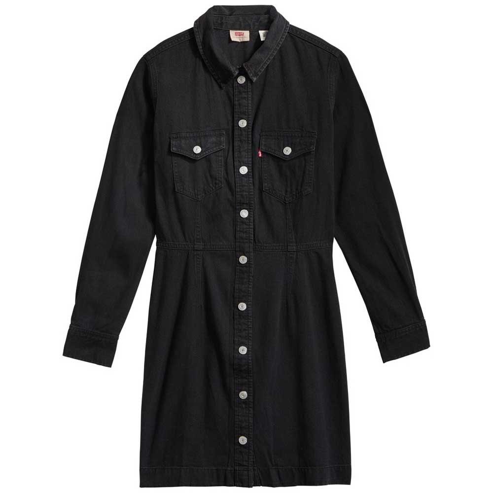 levis black denim dress