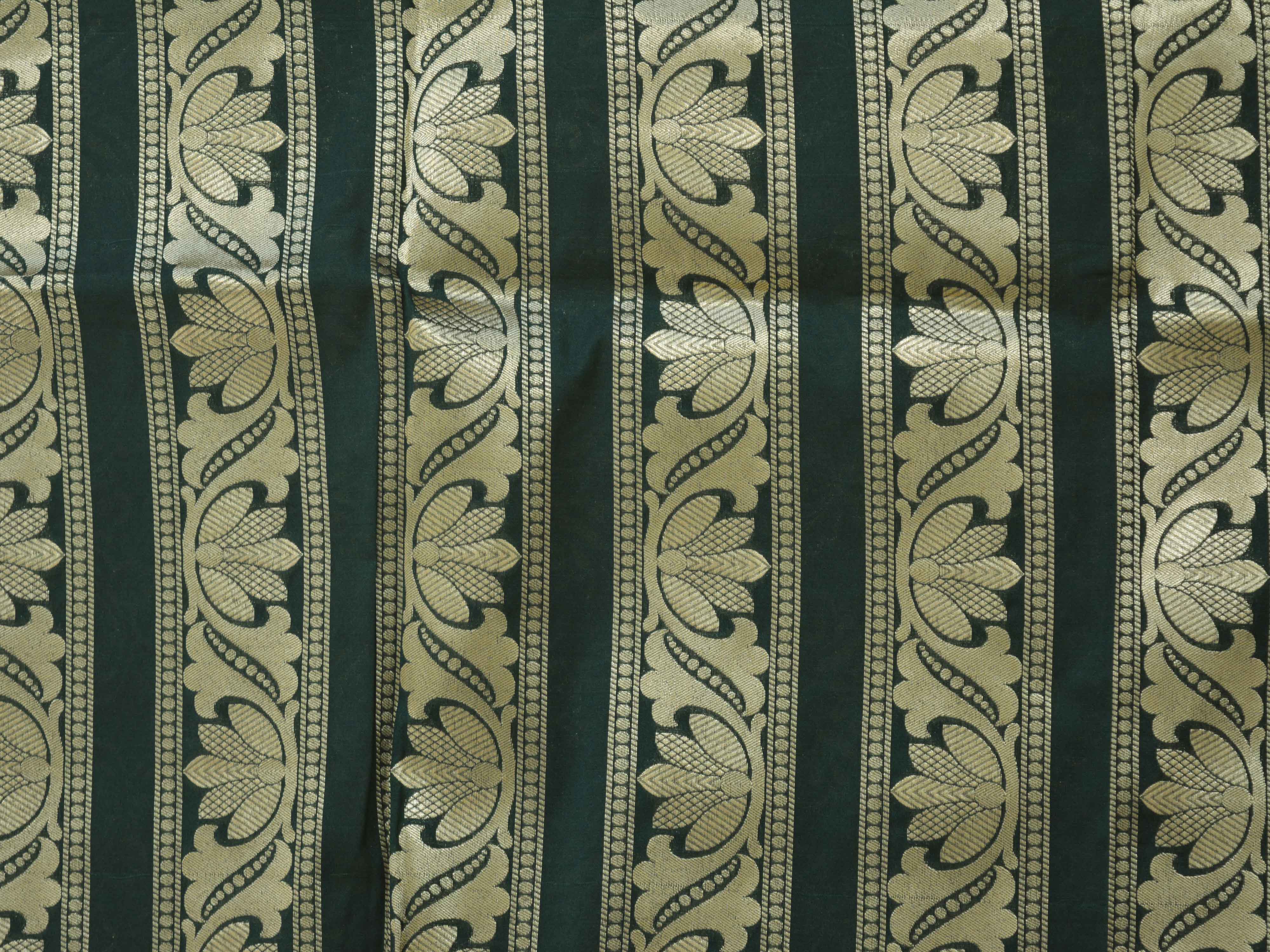 Banarasee Handwoven Art Silk Unstitched Lehenga & Blouse Fabric-Deep Green