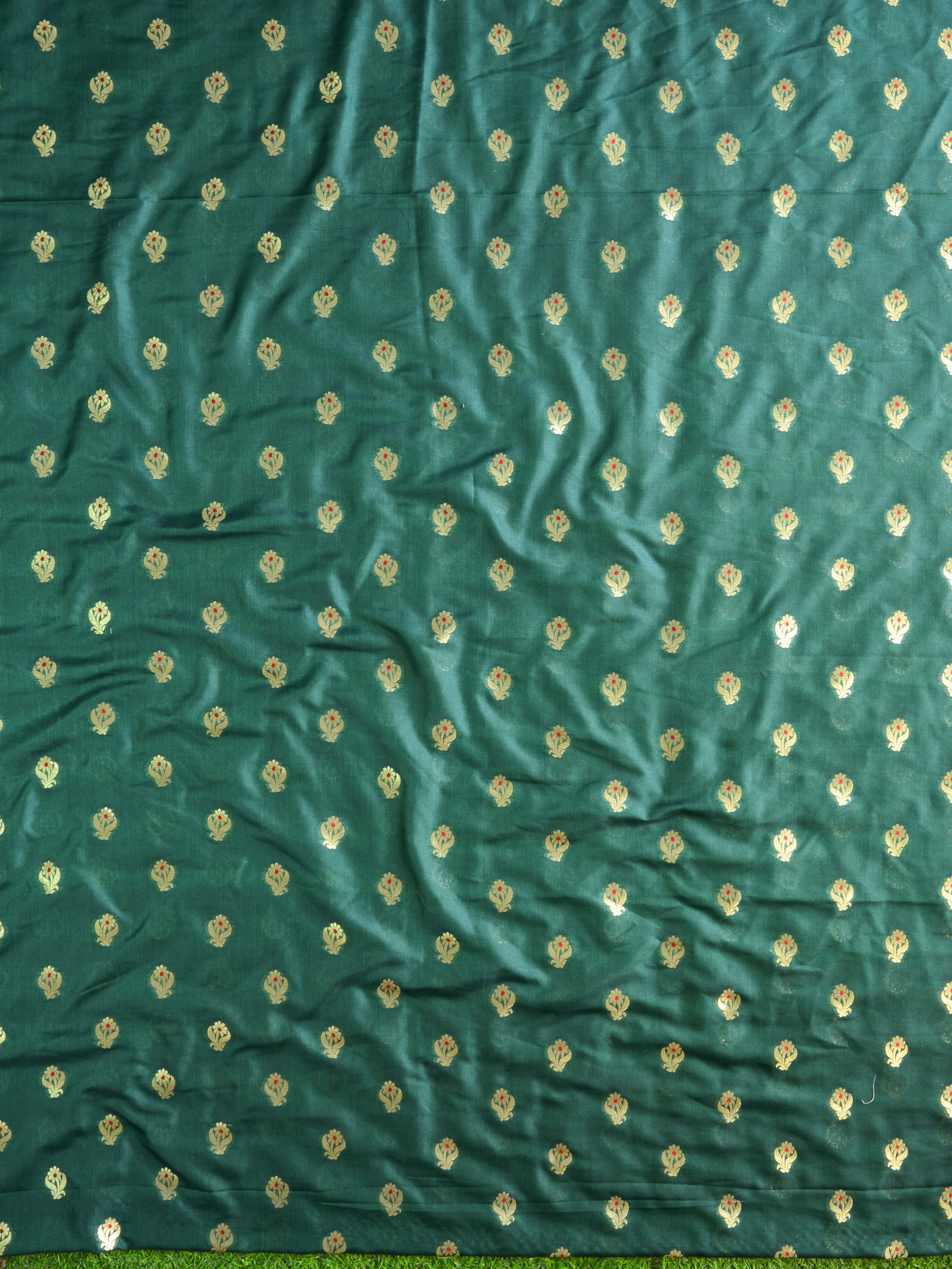 Banarasee Semi Silk Salwar Kameez Fabric With Velvet Gotapatti Dupatta-Maroon & Green