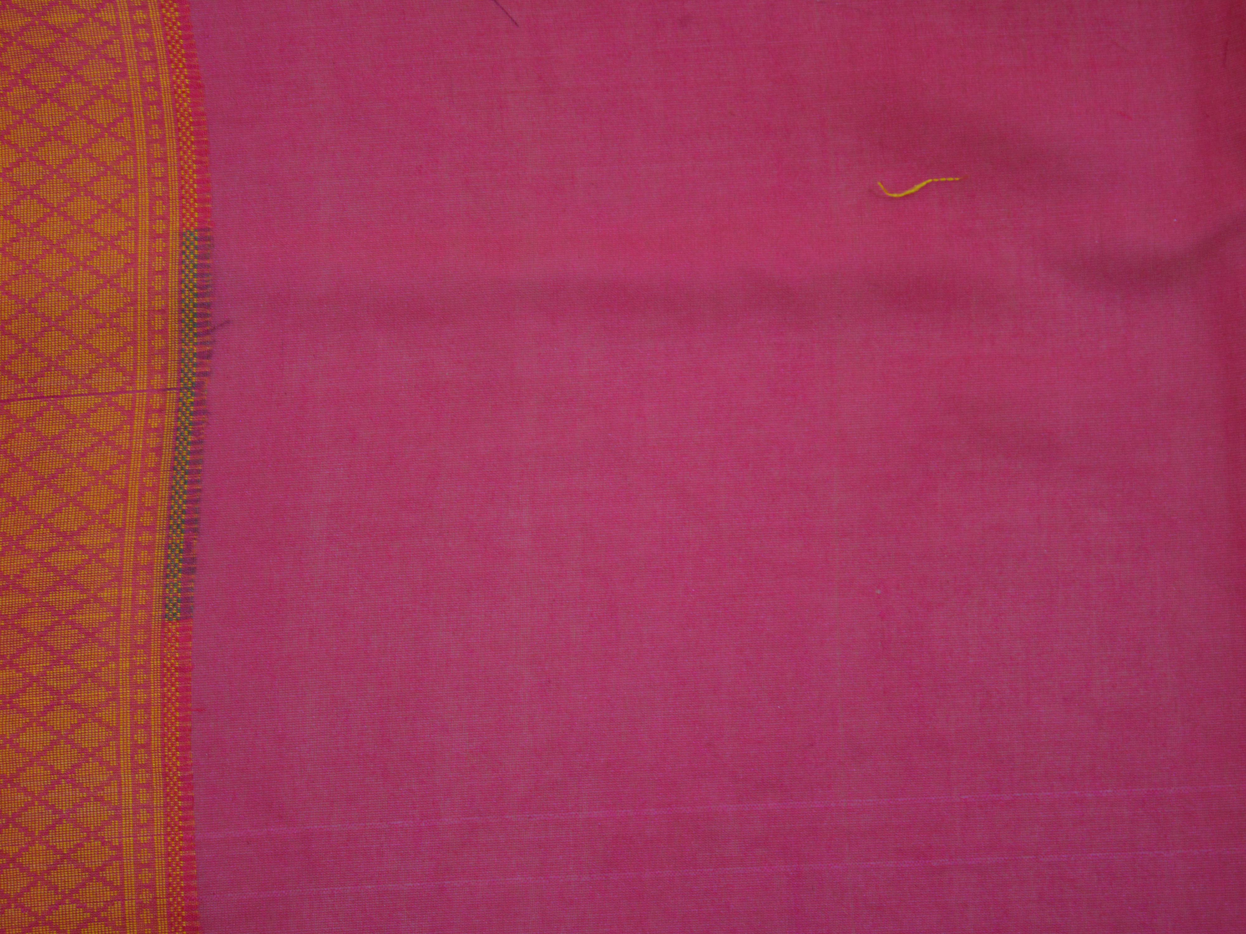 Banarasee Handwoven Cotton Silk Patola Design Saree With Zari Border-Magenta