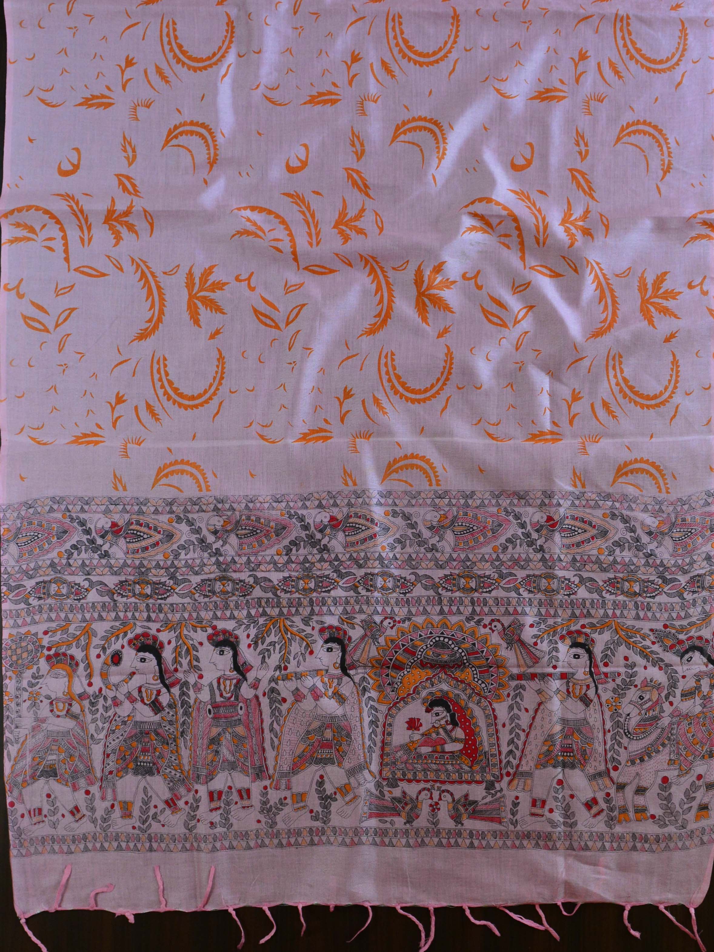 Handloom Madhubani Printed Khadi Cotton Salwar Kameez Dupatta Set-Pink