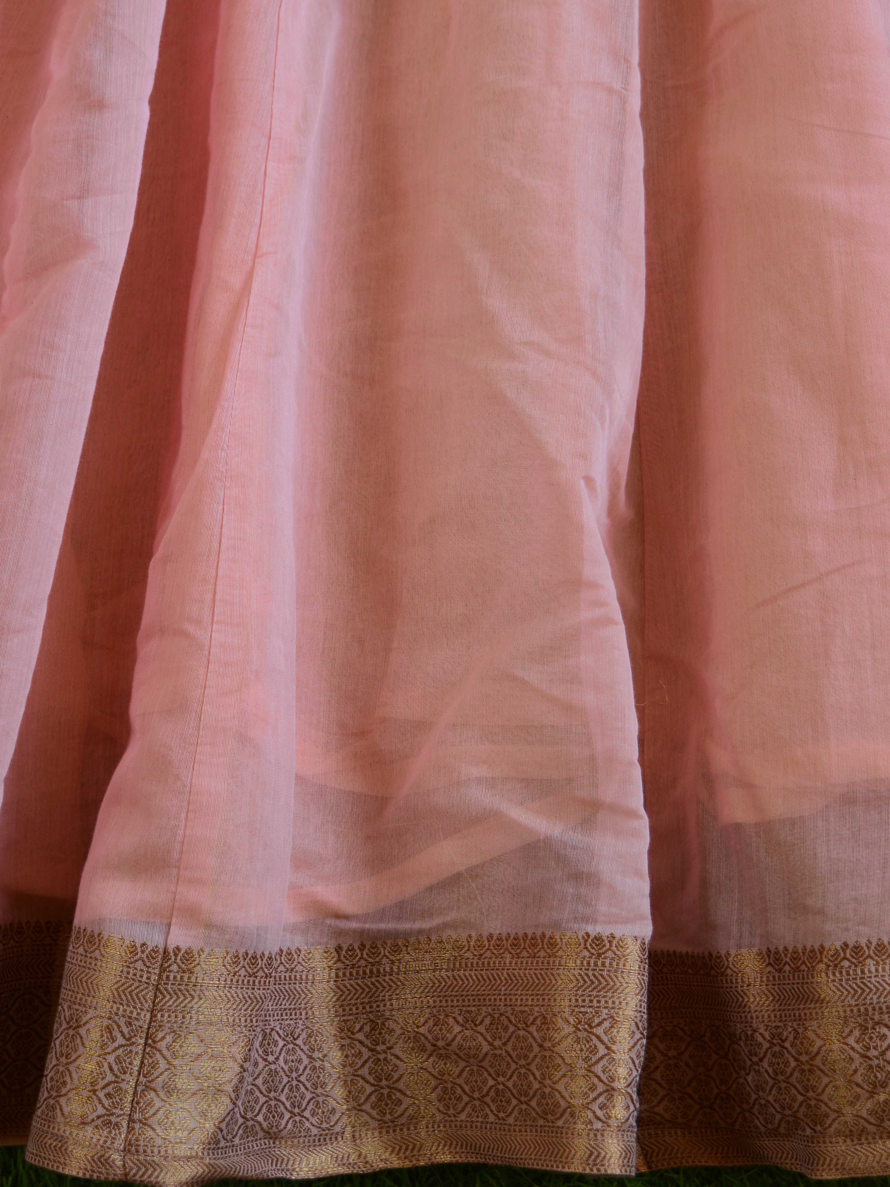 Banarasee Chanderi Anarkali & Dupatta Set-Pink