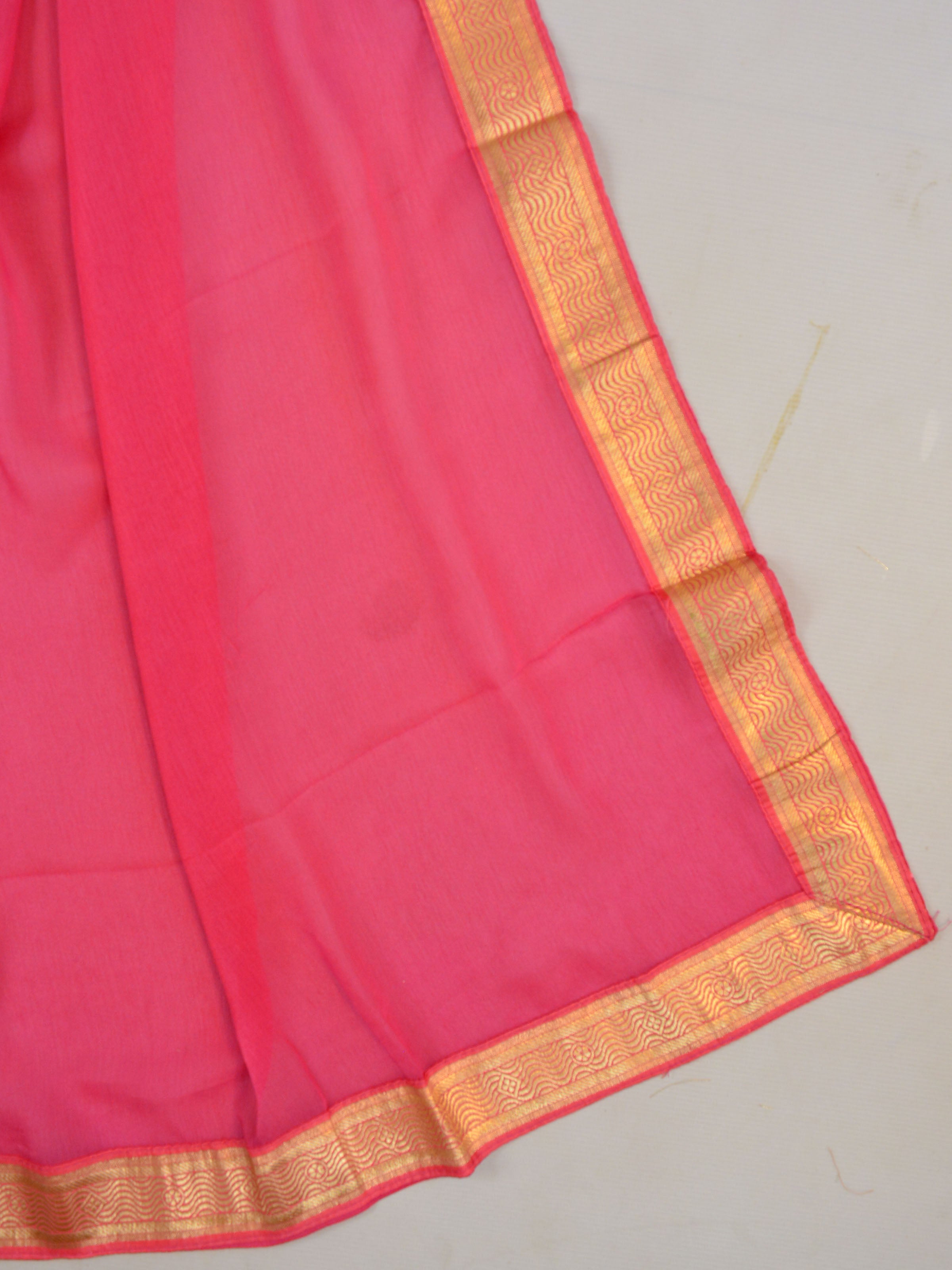 Banarasee Salwar Kameez Semi Katan Silk Zari Buti Fabric With Chiffon Dupatta-Pink