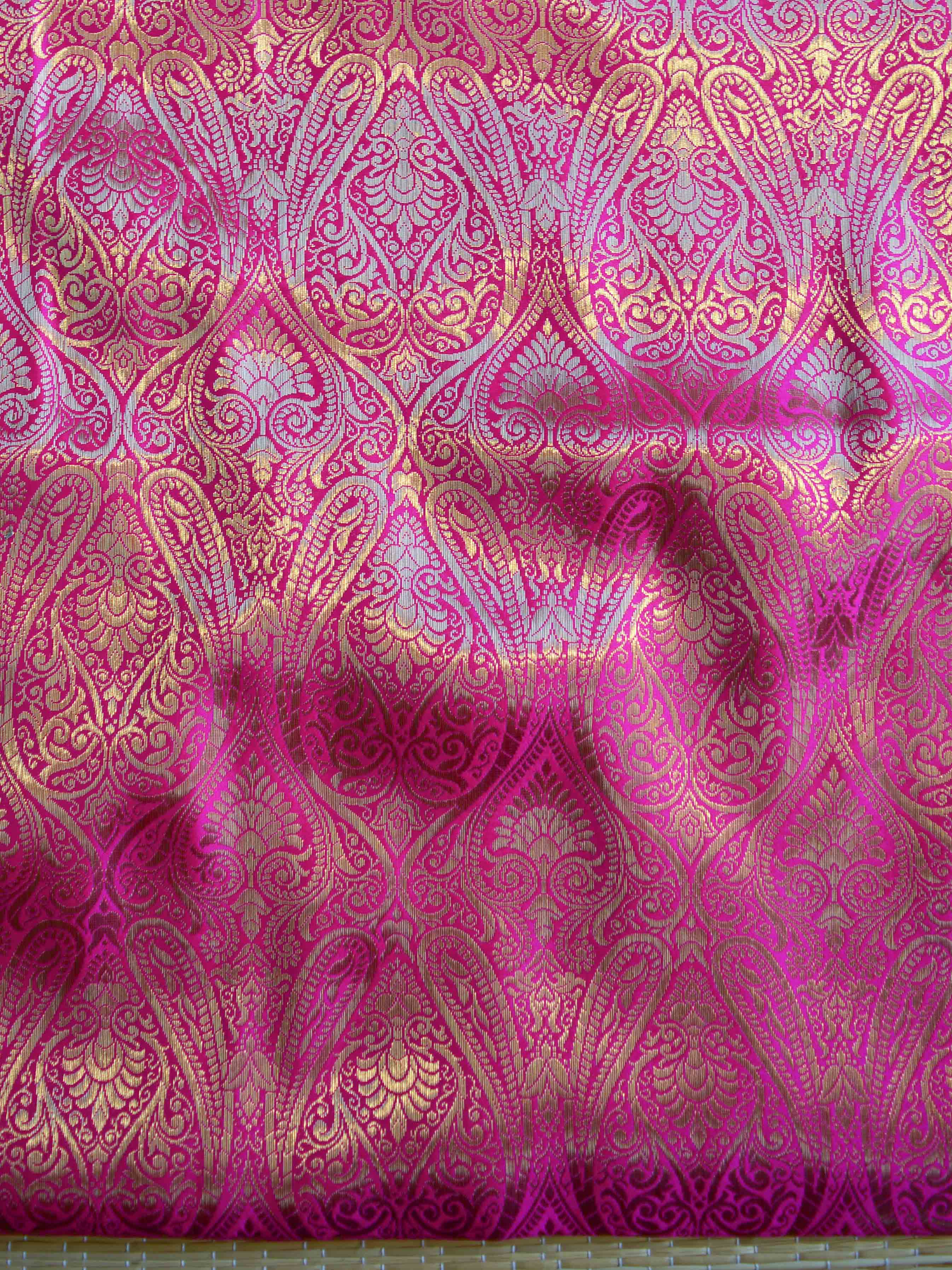 Banarasee Art Silk Salwar Kameez Fabric With Contrast Chanderi Dupatta-Purple & Pink