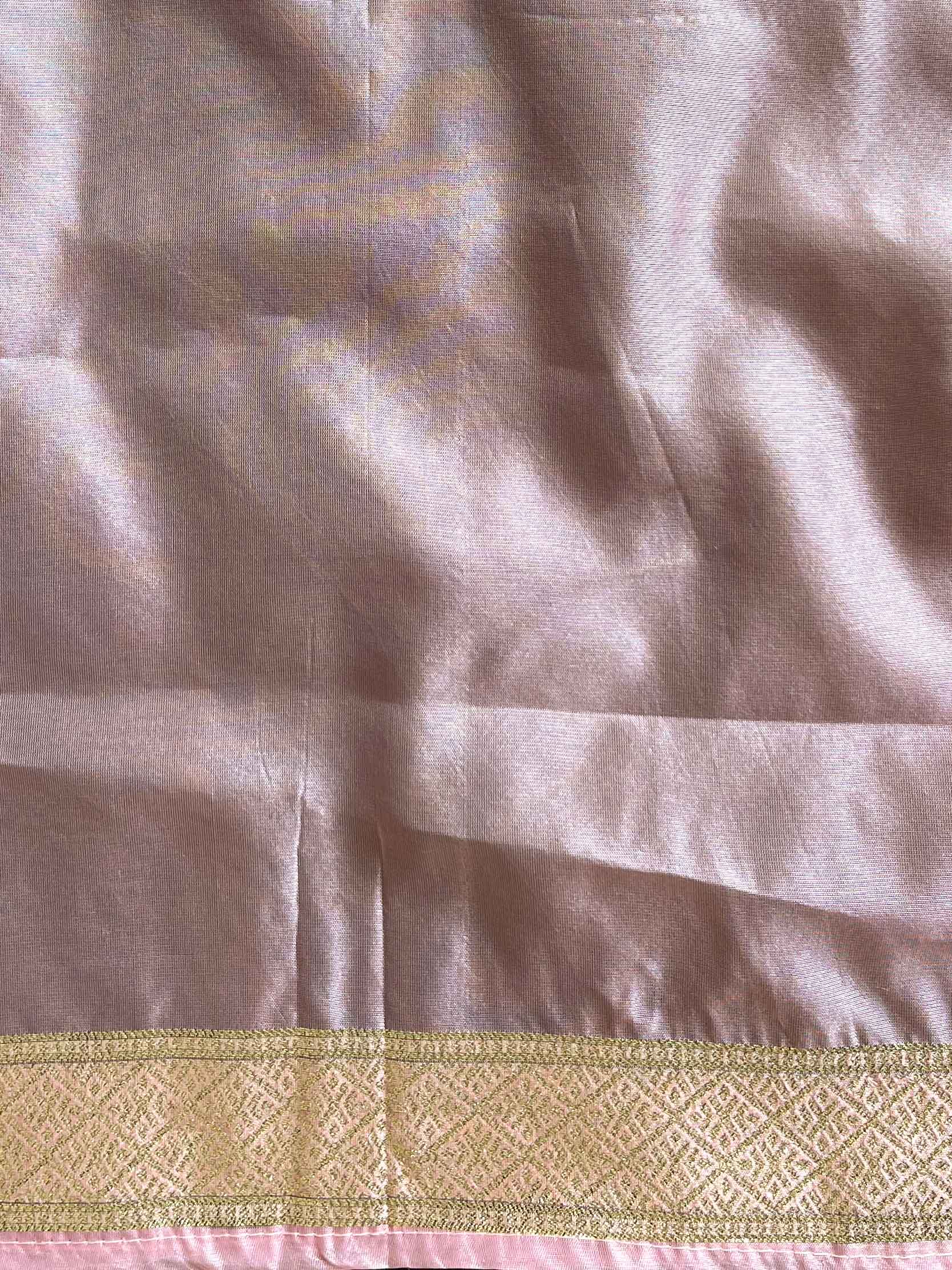 Banarasee Organza Zari & Meenakari Work Salwar Kameez Fabric With Dupatta-Pink