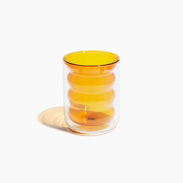 Borosilicate Groovy Cup - Amber