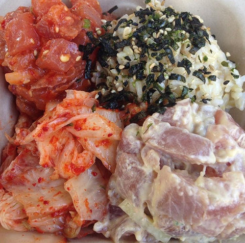 Da poke shack plate with kimchee