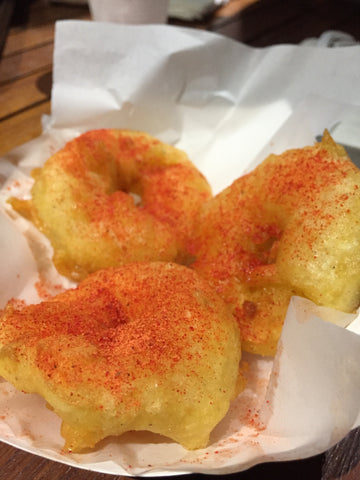 deep fried pineapple with li hing mui