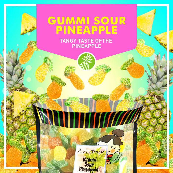 Li Hing Mui Gummi Sour Pineapples - 12 oz (Pack of 3)