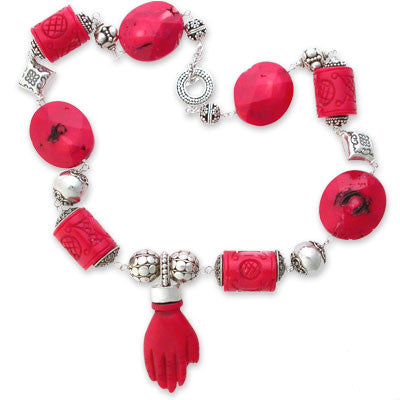 carved red coral beads