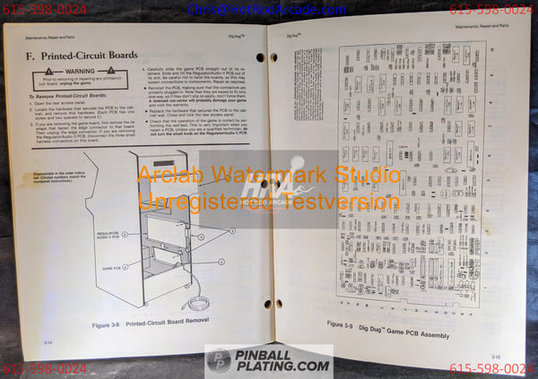 Maintenance Atari/Namco Dig Dug Arcade Operation & Service Manual w/Schematics 