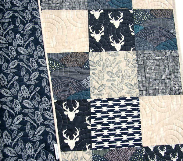 Navy Cream Woodland Quilt Kit Baby Or Toddler Bed Sizes Diy Project