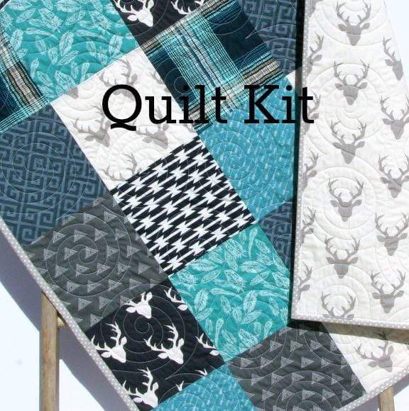 navy and teal quilt