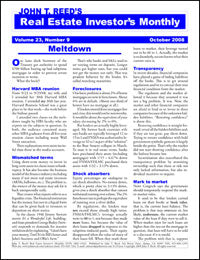 Real Estate Investor’s Monthly newsletter