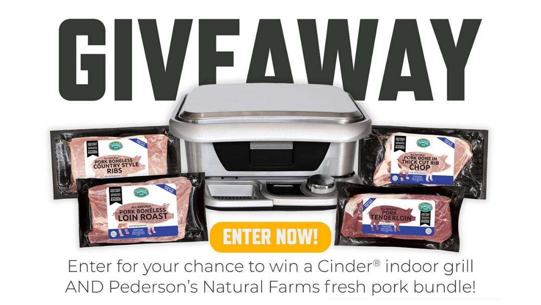 Whole 30 Partnership giveaway cinder grill and Pederson's  Natural Farms 