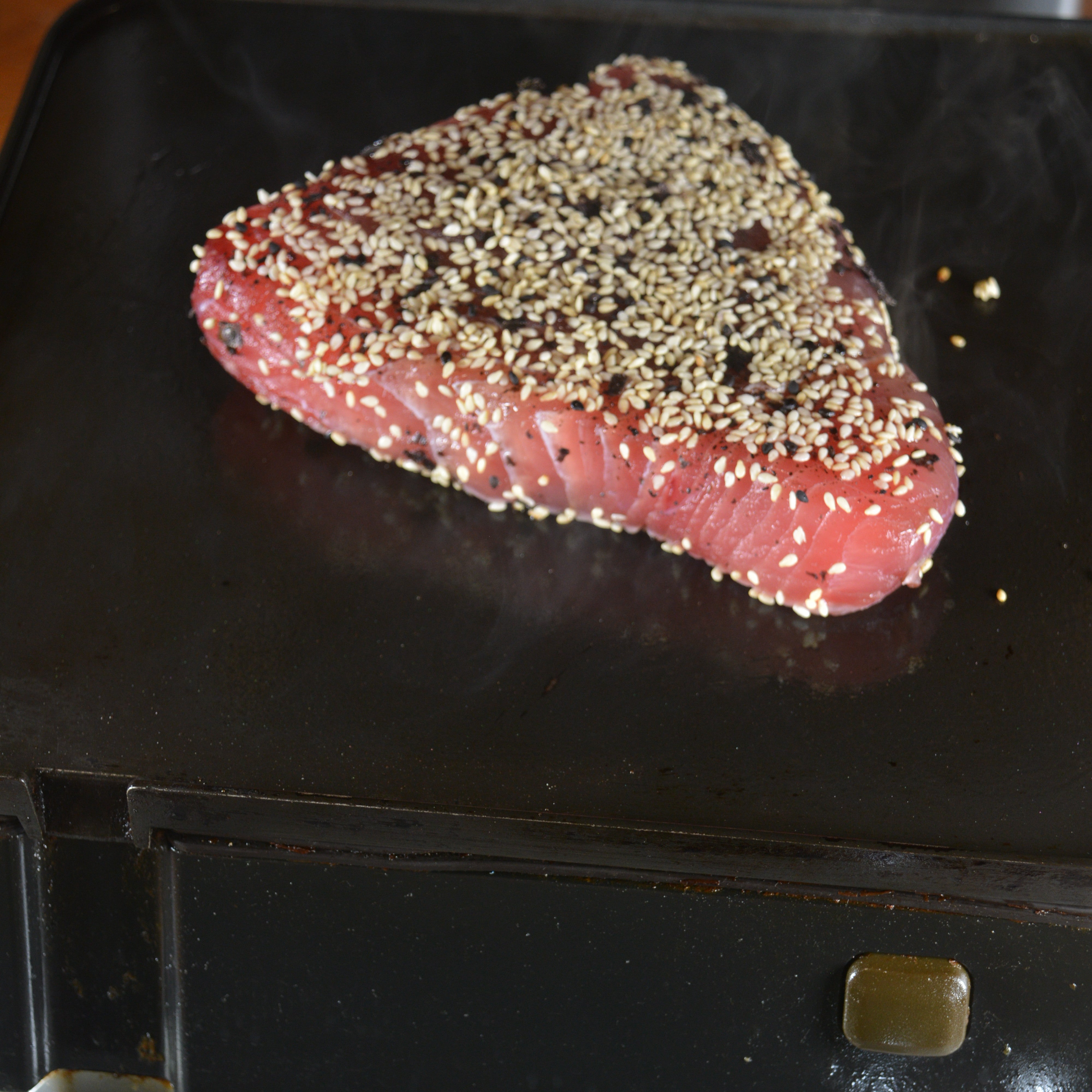 Easy Tuna Poke Bowl Recipe on cinder grill indoor precision grill