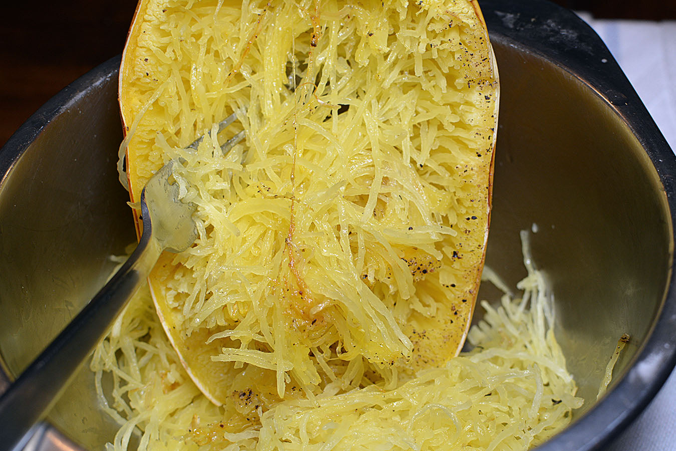Roasted Spaghetti Squash on Cinder grill indoor precision grill