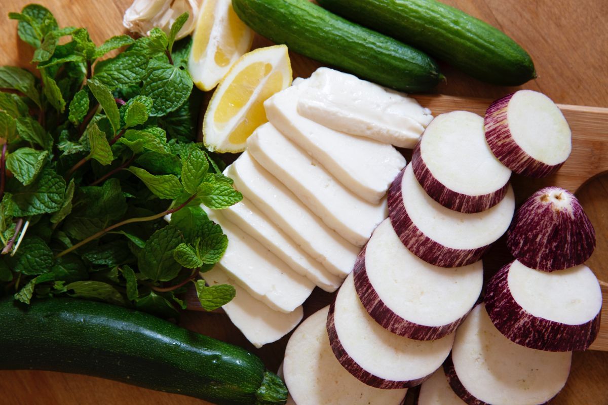 Grilled Crispy Halloumi on Cinder grill