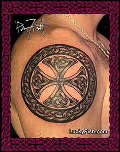 Ring of Kerry Cross Celtic Tattoo Design – LuckyFish Art