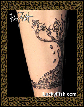 oak tree with roots tattoo