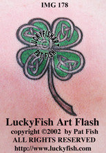 Four Leaf Clover Celtic Tattoo Design – LuckyFish Art