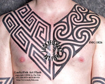 Pictish Tribal Chest Plates Tattoo Design – LuckyFish Art