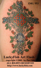 cross designs with roses