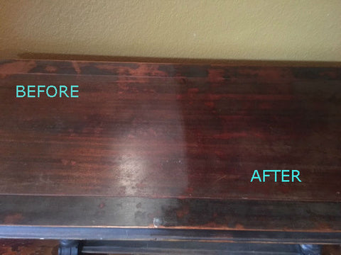 Antique Table Before and After Old English Application