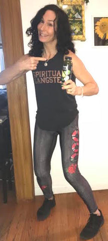 Westchester based personal trainer Cheryl Slaughter enjoying Living Juice's Pineapple Punch