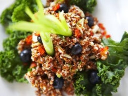 O2 Living - organic red quinoa summer salad - by makers of organic, cold-pressed fruit and vegetable Living Juices 