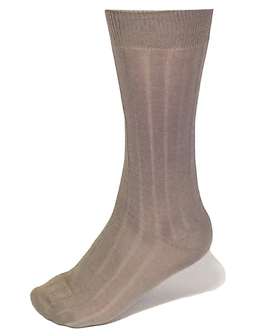 Khaki Ribbed Luxury Men's Socks