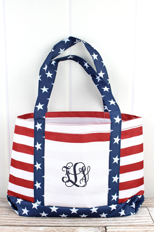 monogram colorblock stripe shopper tote bag