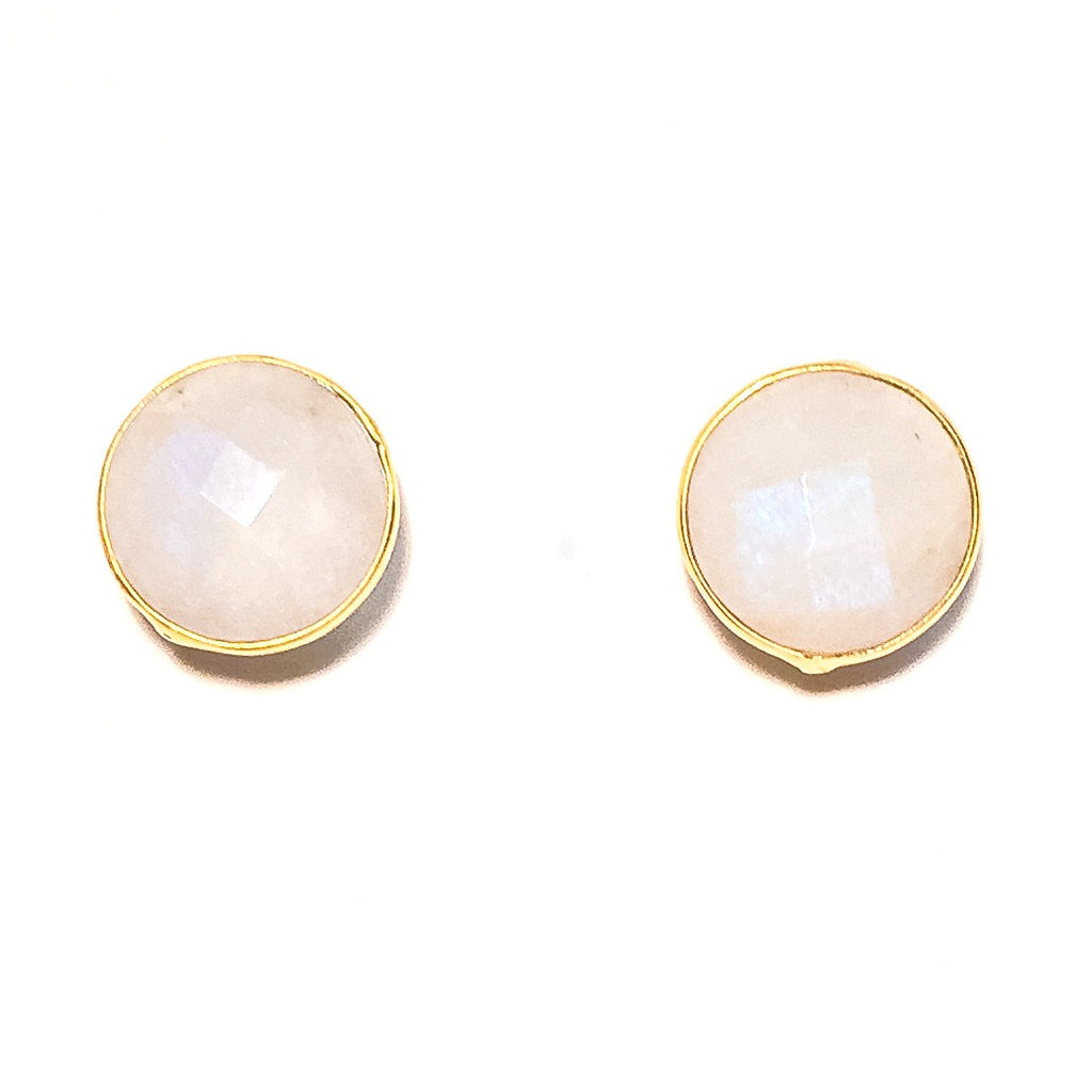 Gumdrop Gemstone Stud Earrings, Moonstone