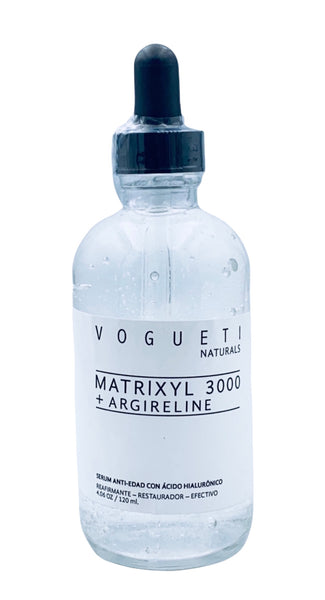 VOGUETI Naturals Matryxil 3000 Argireline Hyaluronic Acid Potente Alternativa al Botox Suero 100% Natural Anti-arrugas Anti-edad 120ml