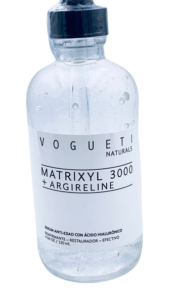 VOGUETI Naturals Matryxil 3000 Argireline Hyaluronic Acid Potente Alternativa al Botox Suero 100% Natural Anti-arrugas Anti-edad 120ml