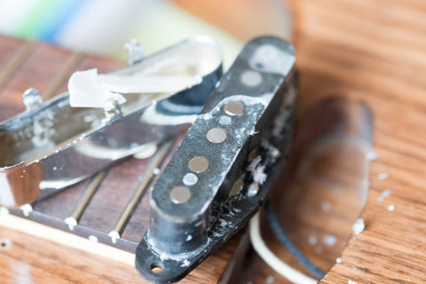 Fender Telecaster Tele neck pickup cover removed