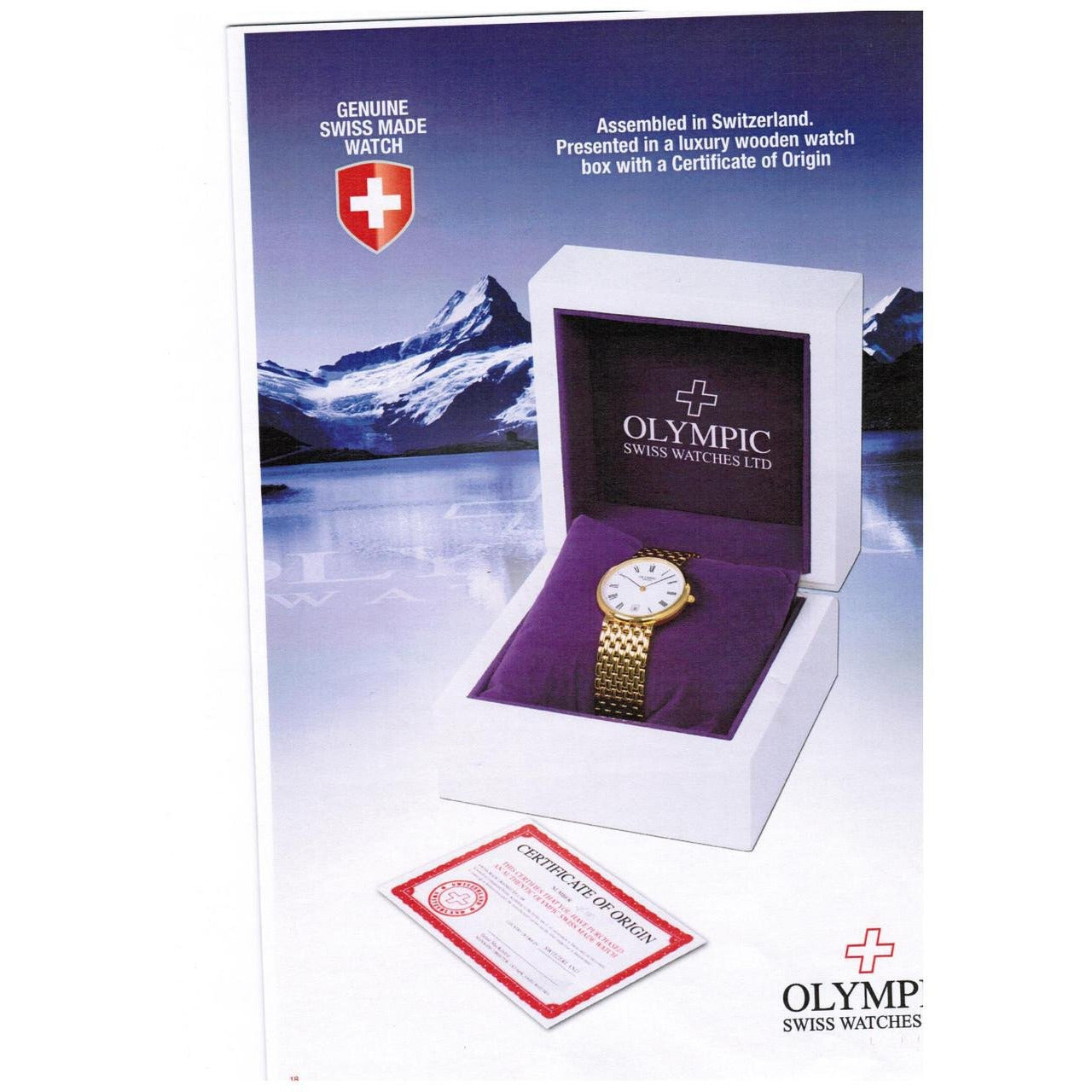 Genuine Swiss Made Silver Classic by Olympic Watches 78347