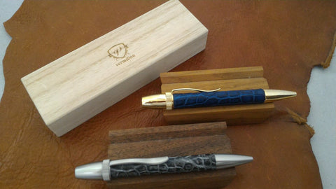 ballpoint pen crocodile leather Indigo dye Aizome